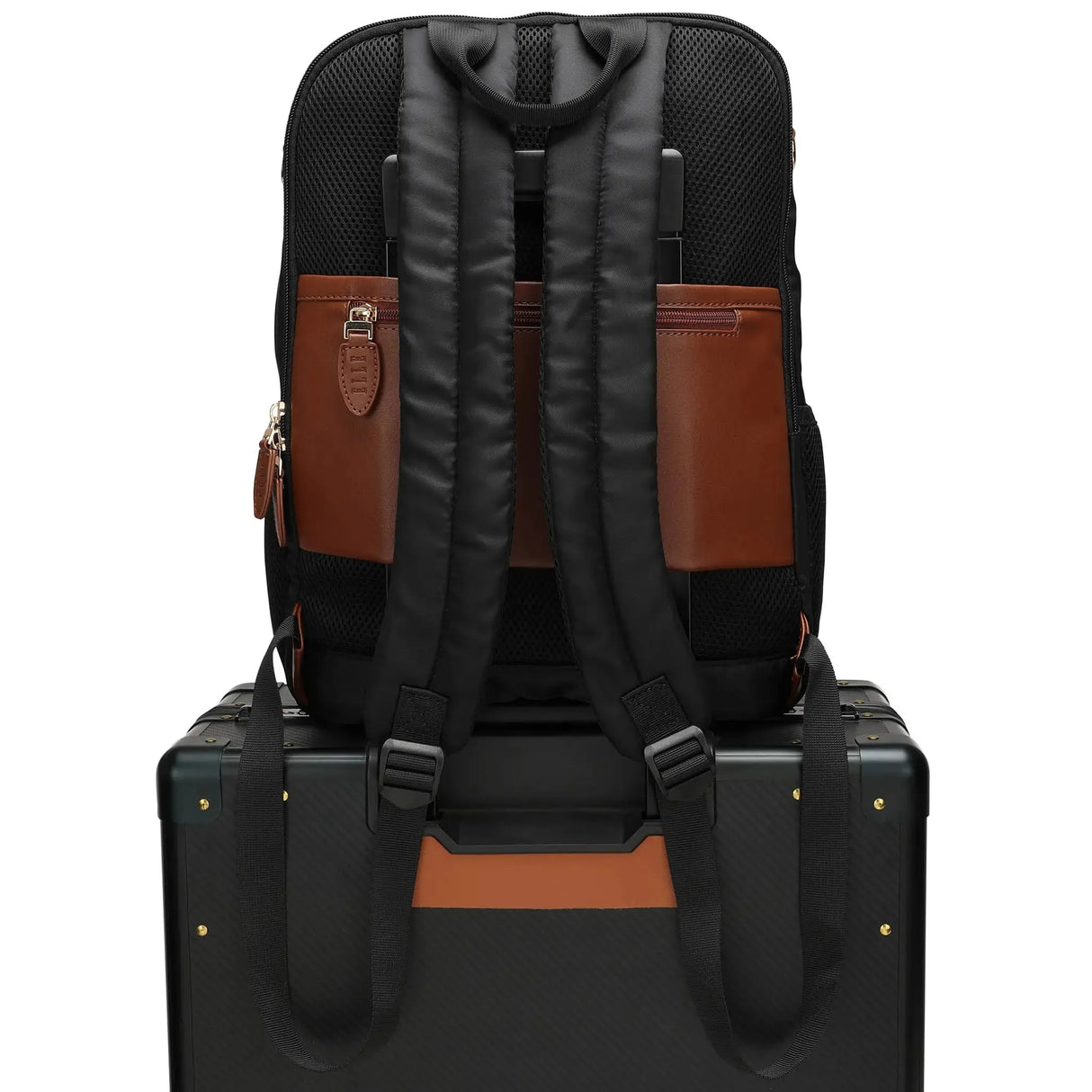 Mochila Luxe Journey de 18L en sarga y cuero vegano