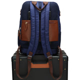 Mochila Luxe Journey de 18L en sarga y cuero vegano
