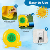 Ventilador para castillo hinchable de 480 W con asa y estacas de tierra