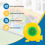 Ventilador para castillo hinchable de 480 W con asa y estacas de tierra
