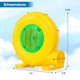Soplador de castillo hinchable de 610 W con asa y estacas para el suelo