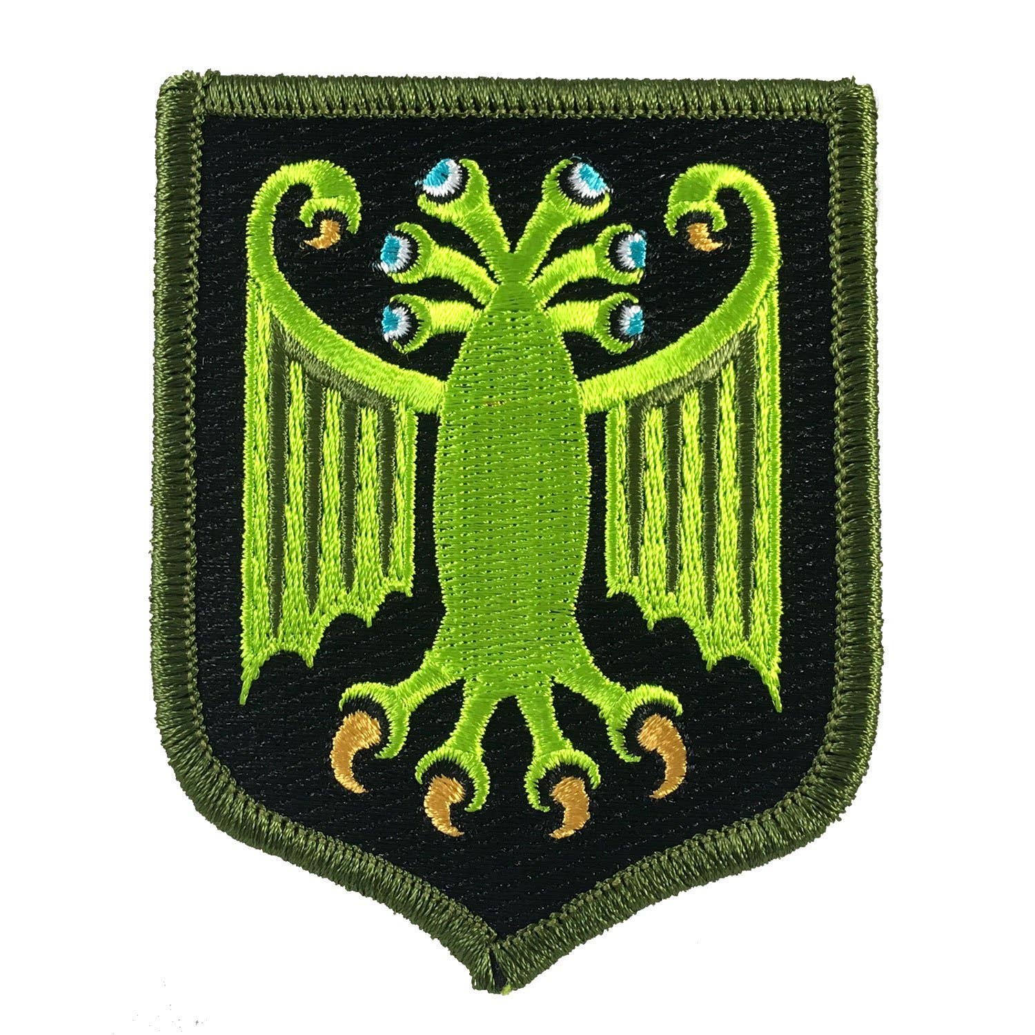 Elder Thing Heraldic Shield Embroidered Patch (Arkham Variant): Iron-on
