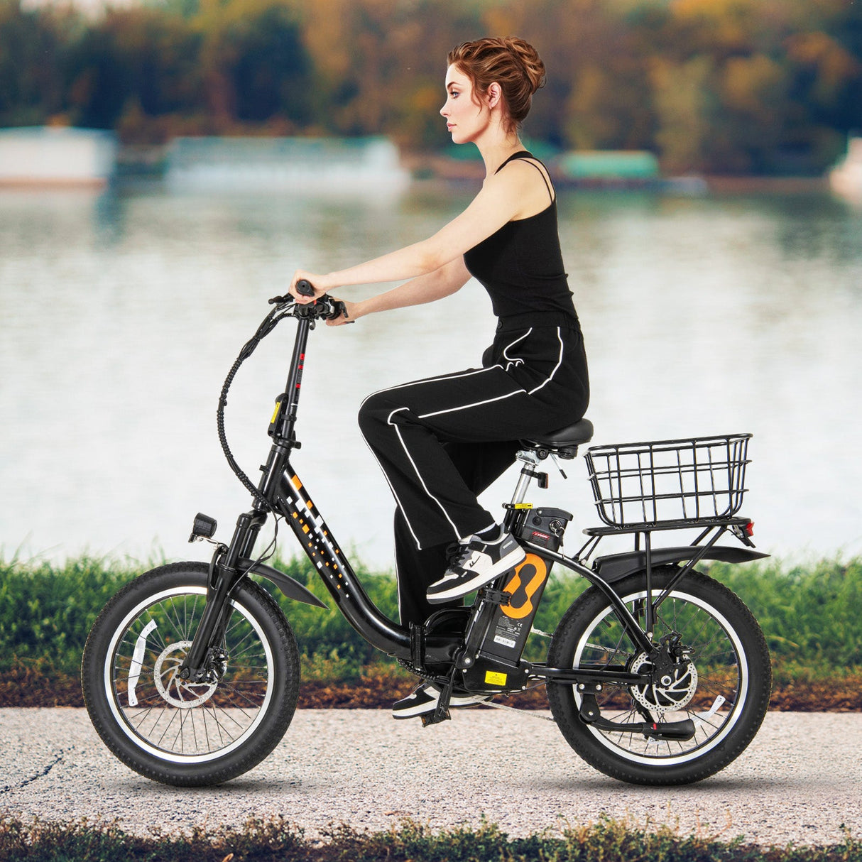 Cesta trasera de metal resistente para bicicletas eléctricas