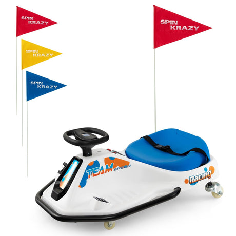 Go Kart Eléctrico para Niños de 24 V con Giro de 360° y Conexión Inalámbrica - Azul Marino