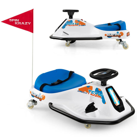 Go Kart Eléctrico para Niños de 24 V con Giro de 360° y Conexión Inalámbrica - Azul Marino