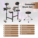 Batería electrónica plegable con 10 demos, USB MIDI y 2 baquetas