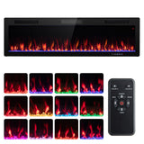 Electric Fireplace 40/50/60 Inches Recessed and Wall Mounted for 2' x 6' Stud