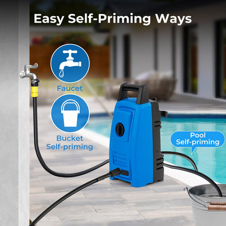 Hidrolavadora eléctrica de 1900 PSI 1.8 GPM con 4 boquillas de conexión rápida - Azul
