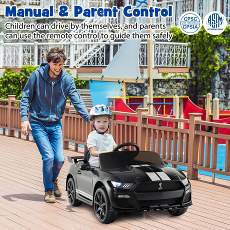 Coche de juguete con licencia Ford Mustang Shelby GT500 de 12 V para niños de 3 a 8 años con control remoto