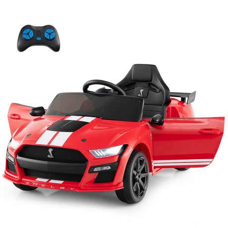 Coche de juguete con licencia Ford Mustang Shelby GT500 de 12 V para niños de 3 a 8 años con control remoto