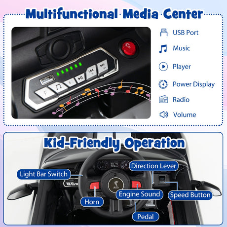 Coche de juguete con licencia Ford Mustang Shelby GT500 de 12 V para niños de 3 a 8 años con control remoto