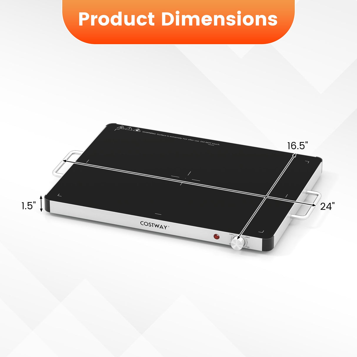 Electric Warming Food Warmer with Adjustable Temperature Control and Overheat Protection