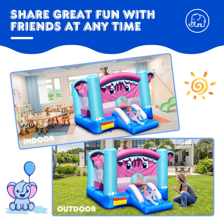 Castillo Hinchable Temática Elefante 3 en 1 sin Soplador