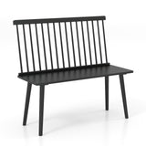 Entryway Bench for 2 with Spindle Back for Kitchen Dining Room Hallway