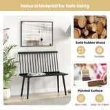Entryway Bench for 2 with Spindle Back for Kitchen Dining Room Hallway