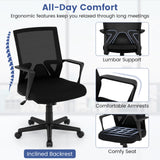 Ergonomic Desk Chair with Lumbar Support and Rocking Function-Black