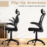 Silla de oficina ergonómica de malla con altura ajustable para oficina en casa - Negro