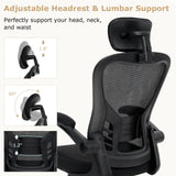 Silla de oficina ergonómica de malla con altura ajustable para oficina en casa - Negro