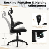 Silla de oficina ergonómica de malla con altura ajustable para oficina en casa - Negro
