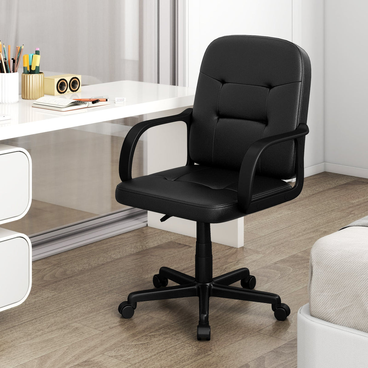 Silla de oficina ergonómica con ruedas de 360 grados