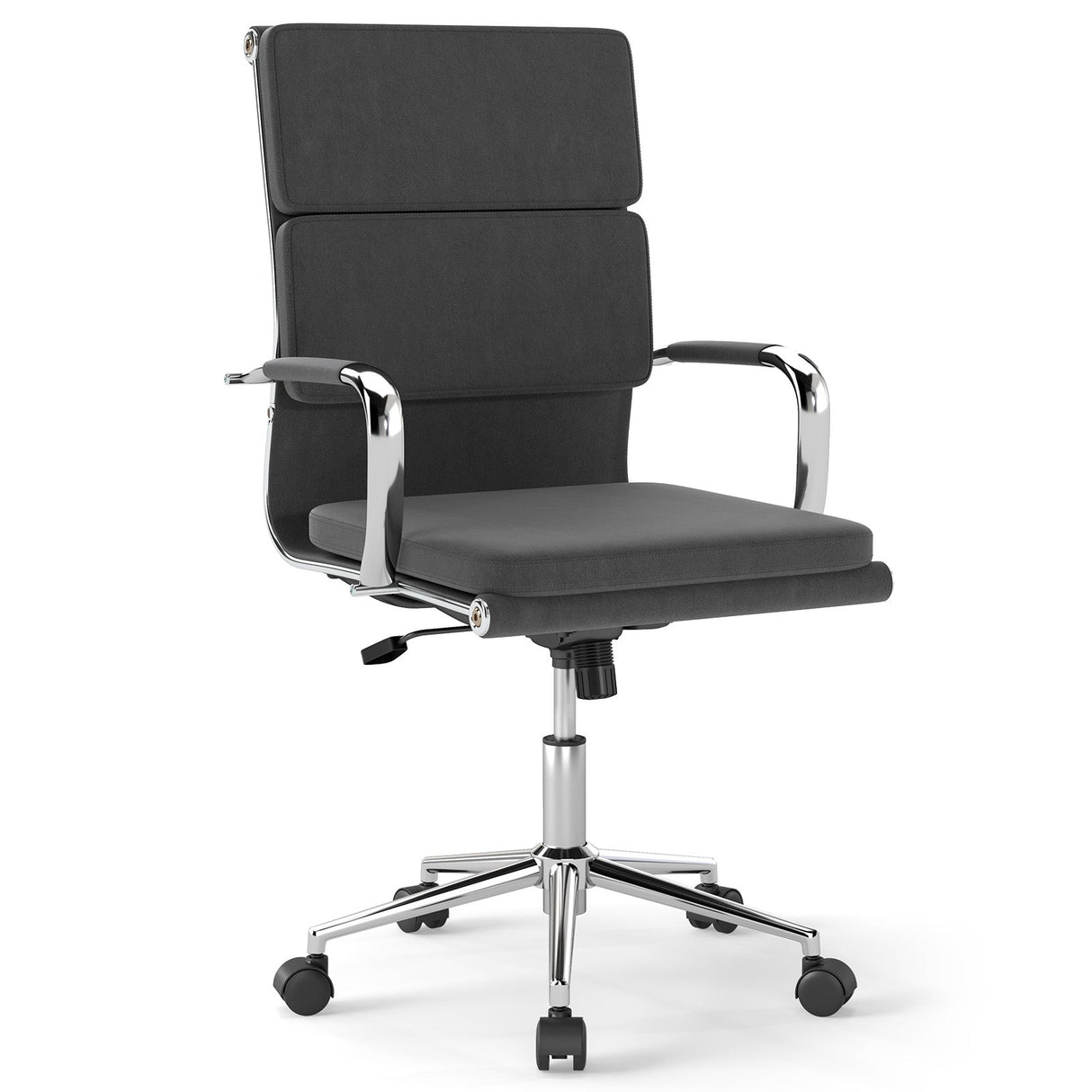 Silla de escritorio ergonómica con respaldo reclinable y asiento acolchado de altura ajustable - Gris