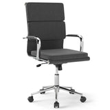Silla de escritorio ergonómica con respaldo reclinable y asiento acolchado de altura ajustable - Gris