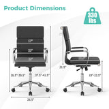 Silla de escritorio ergonómica con respaldo reclinable y asiento acolchado de altura ajustable - Gris