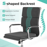 Silla de escritorio ergonómica con respaldo reclinable y asiento acolchado de altura ajustable - Gris