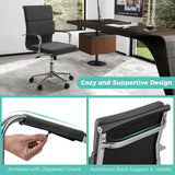 Silla de escritorio ergonómica con respaldo reclinable y asiento acolchado de altura ajustable - Gris