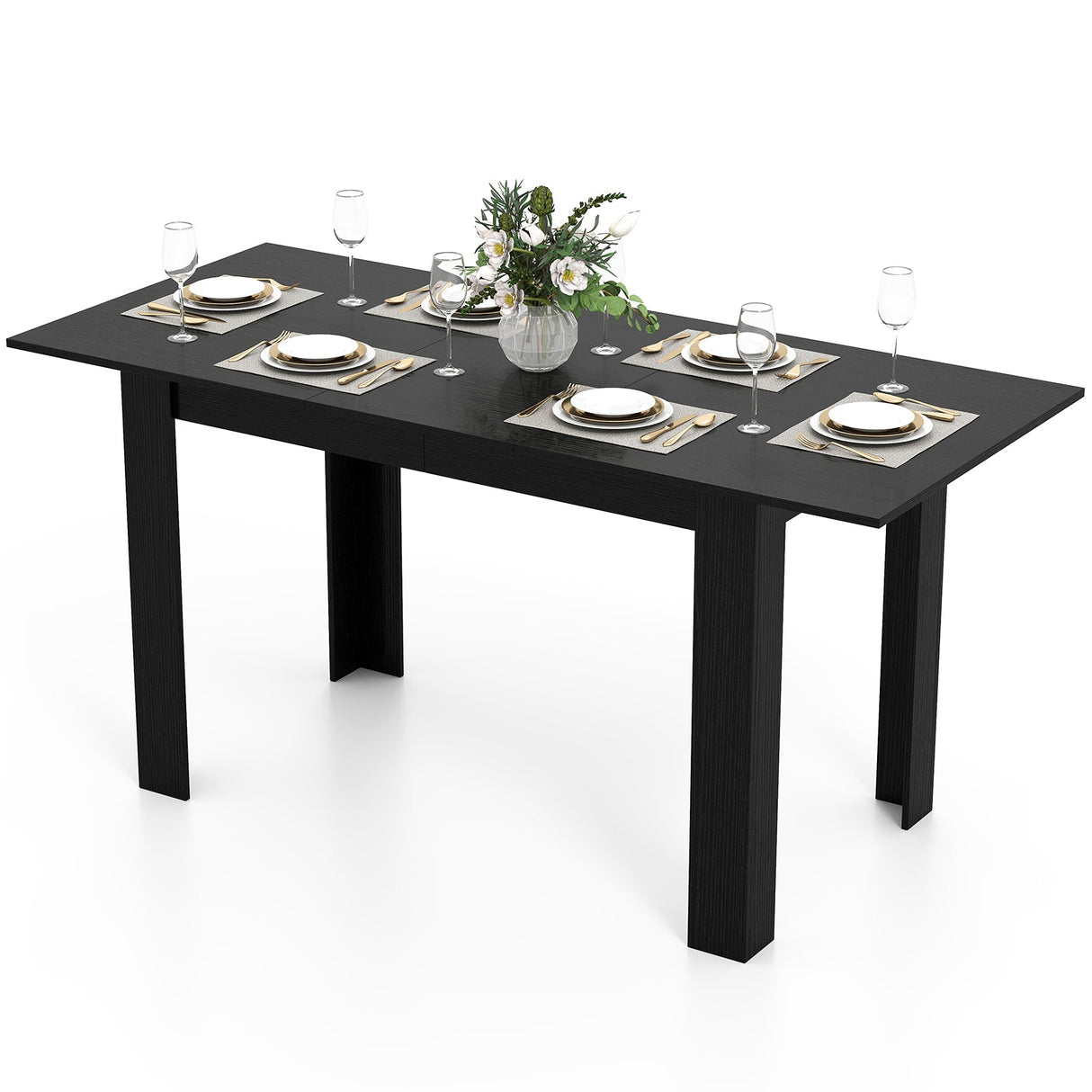 Mesa de comedor extensible para 4-8 personas, 119-157 cm, mesa de cocina rectangular grande