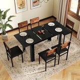 Mesa de comedor extensible para 4-8 personas, 119-157 cm, mesa de cocina rectangular grande