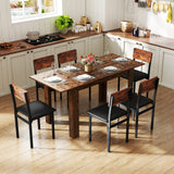 Mesa de comedor extensible para 4-8 personas, 119-157 cm, mesa de cocina rectangular grande