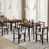 Extendable Dining Table Set with 2 Half-Round and 1 Rectangular Tables