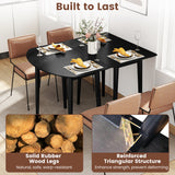 Extendable Dining Table Set with 2 Half-Round and 1 Rectangular Tables