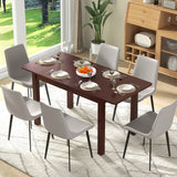 Mesa de comedor plegable extensible con estructura de madera de caucho y cierres de seguridad