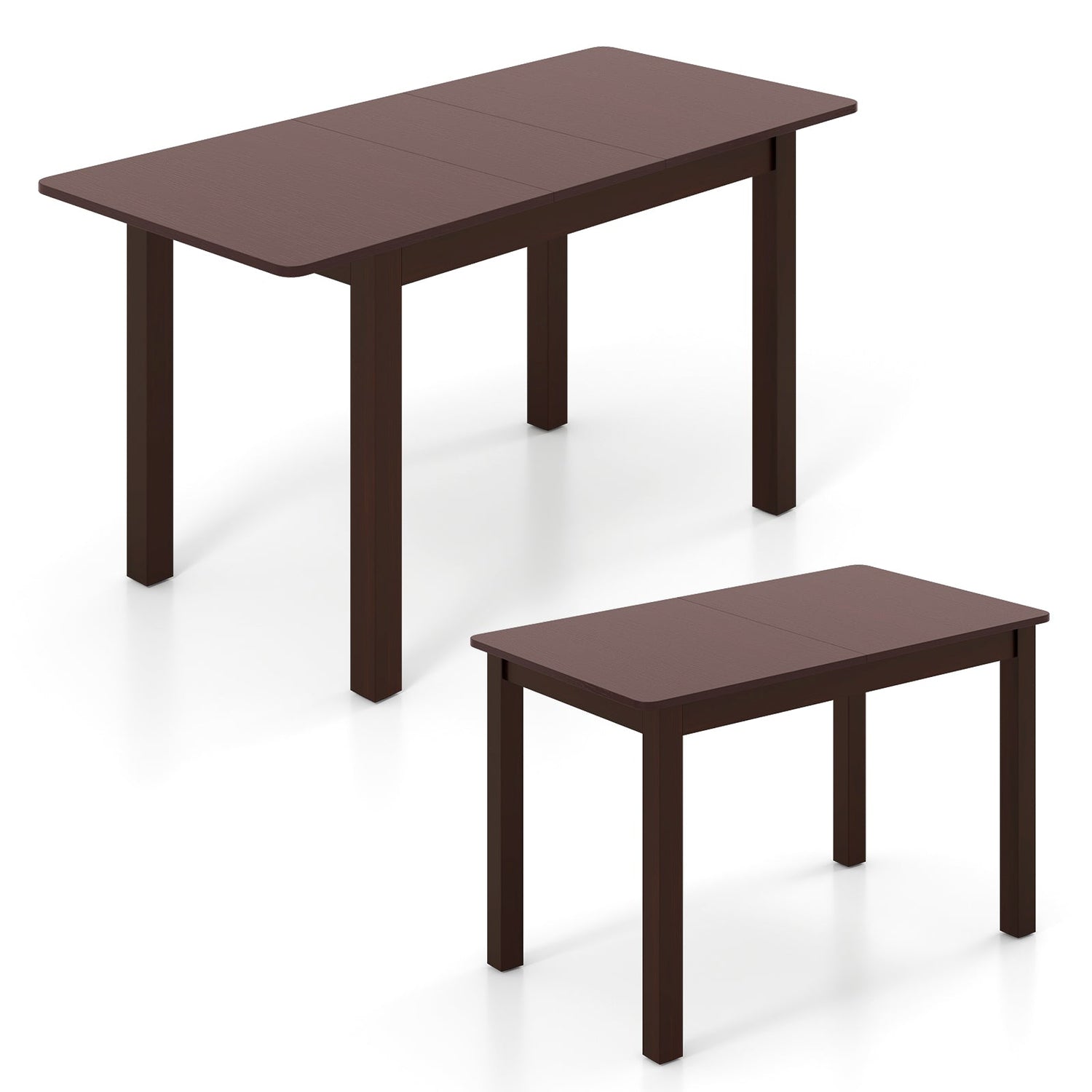 Mesa de comedor plegable extensible con estructura de madera de caucho y cierres de seguridad