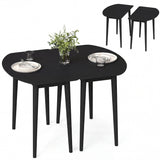 Juego de mesa de comedor ovalada extensible con 2 mesas semicirculares para 4-6 personas