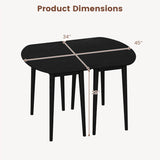 Juego de mesa de comedor ovalada extensible con 2 mesas semicirculares para 4-6 personas