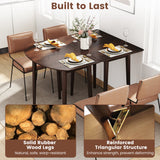 Juego de mesa de comedor ovalada extensible con 2 mesas semicirculares para 4-6 personas