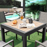 Mesa de patio extensible de 31.5-63 pulgadas para 4-6 personas - Natural