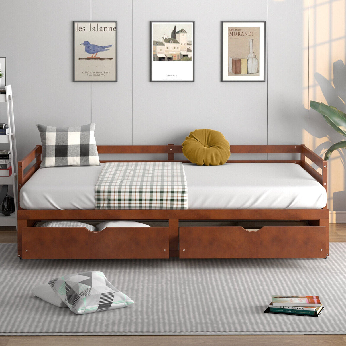 Sofá cama extensible de individual a king con nido y 2 cajones de almacenamiento