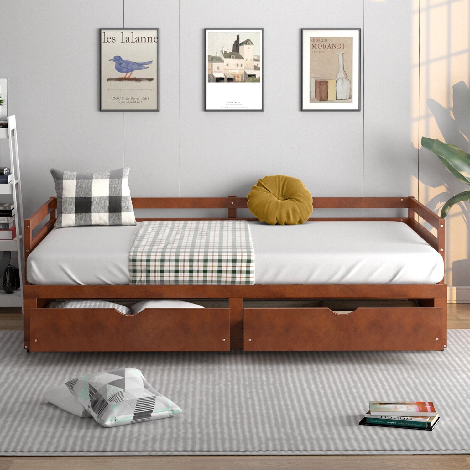 Sofá cama extensible de individual a king con nido y 2 cajones de almacenamiento