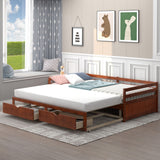 Sofá cama extensible de individual a king con nido y 2 cajones de almacenamiento