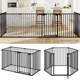 Extra Wide Baby Gate Fits 34.5-154" Openings 6-Panel Adjustable Pet Safety Fence
