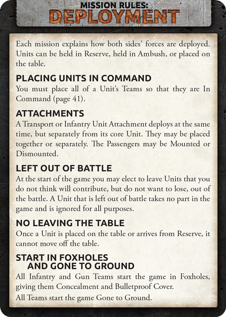 Flames of War: Mission Cards