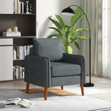 Sofá Individual Tapizado en Tela con Cojines de Respaldo y Asiento Removibles-Gris
