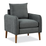 Sofá Individual Tapizado en Tela con Cojines de Respaldo y Asiento Removibles-Gris