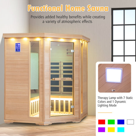 Sauna de madera de infrarrojo lejano para el hogar para 3-5 personas