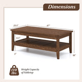 Farmhouse Coffee Table Rustic Cocktail Center Table with Thickened Tabletop