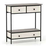 Farmhouse Console Table with Open Storage Shelf for Hallway-Gray